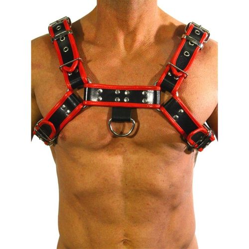 RUDERIDER HARNESS LEATHER BLACK/RED