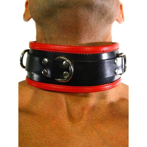 COLLAR 3 D-RING WITH PADDING LEATHER